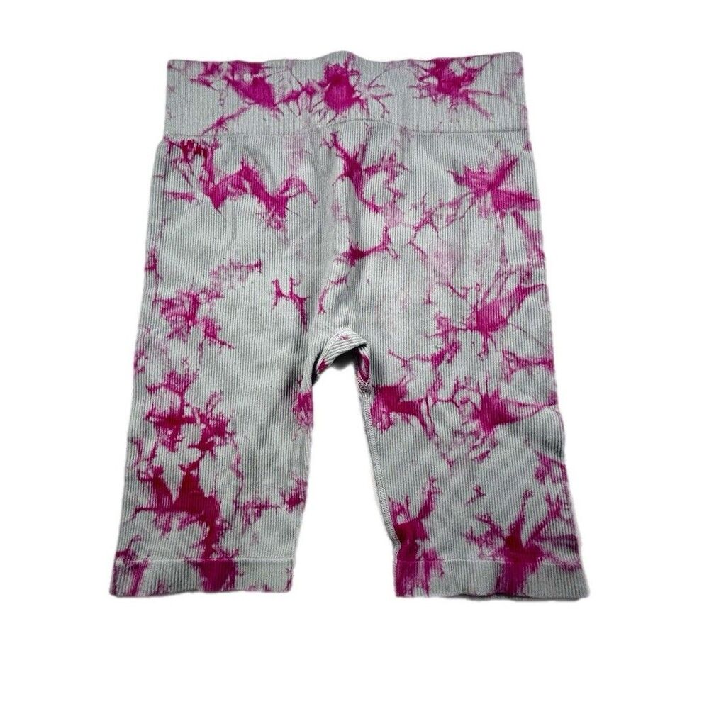 Charlotte Russe ribbed bike shorts in a pink tie-dye Size Medium